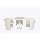 New Rondo set : 3 Rondo armchairs + 1 Snow pedestal table