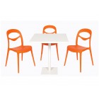 Foryou set : 3 Foryou chairs + 1 Snow White pedestal table