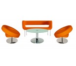 Marlene Nymphea set : 2 Sweet Kiss low armless chairs + 1 Marlene sofa + 1 Nymphea coffee table