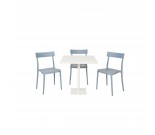 Argo set : 3 Argo chairs + 1 Snow White pedestal table